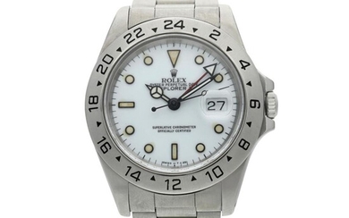 Reference 16570 Explorer II A stainless steel automatic dual time wristwatch with date and bracelet, Circa 1991
