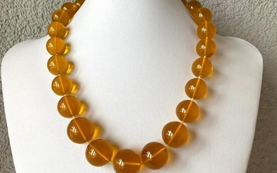 Remarkable Amber Necklace made from Round Amber beads