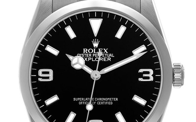 Rolex Explorer I Black Dial Steel Mens Watch 114270 Box Papers