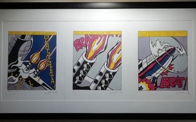 Roy Lichtenstein (1923 - 1997) d'après, As I opened fire, 3 lithographies offset en couleurs...