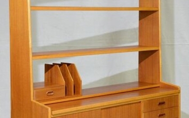 Scandinavian Modern Bookshelf / Pull Out Desk