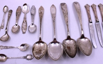 Selection of Norwegian Silver and Silver Plate Spoons and Teaspoons....