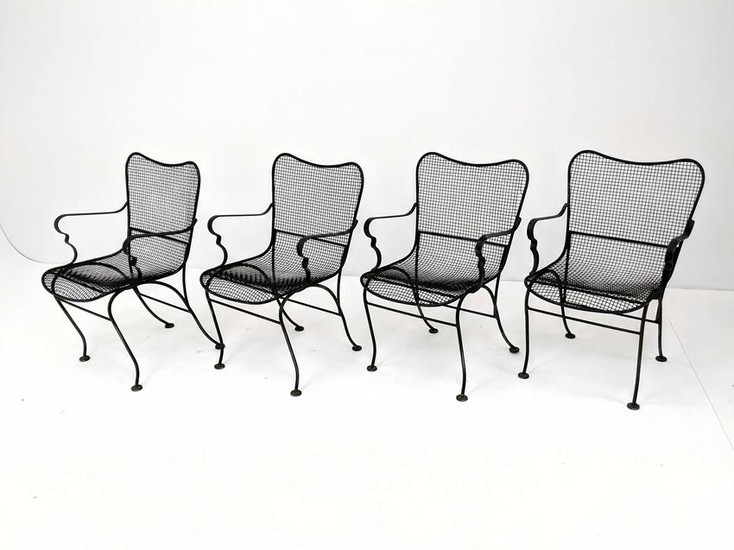 Set 4 RUSSELL WOODARD Arm Chairs. Mesh seats and backs