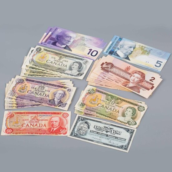 加元纸币一组 Set of Canadian Dollar Banknotes