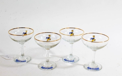 Set of four Babycham champagne saucers (4)
