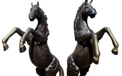Seven Foot Bronze Horses