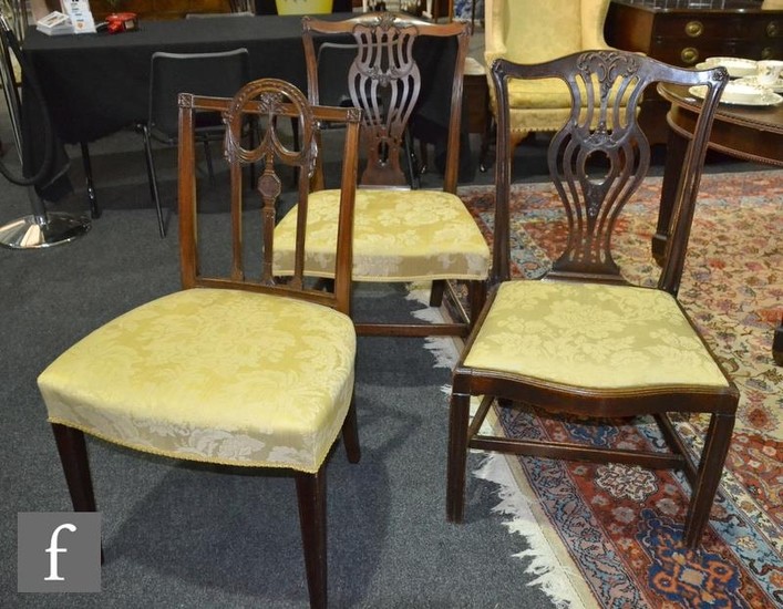 Seven harlequin mahogany dining chairs to include a set of f...