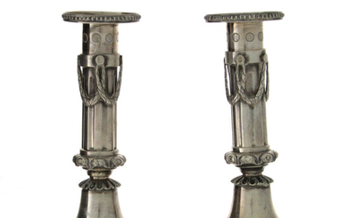 Silver Dressing Table Candlesticks, Friedrich Jakob Biller, Augsburg, 1783-1785.