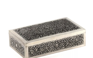 Silver cigar box.