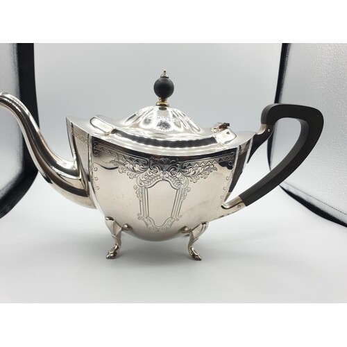 Silver teapot with clear Barker Brothers of Birmingham hallm...