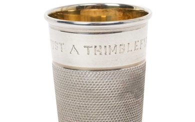 Silver thimble shaped tot cup