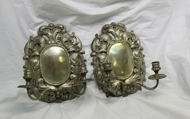 Silvered Sconces, Early American style .Candleabras