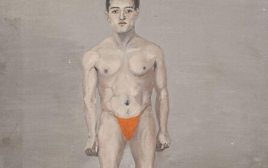 Sir Francis Rose, British 1909-1979 - Standing male figure, 1933; oil on board, signed and dated lower right 'Francis Rose 33', 54.9 x 45.7 cm (ARR) Note: Rose began his career as a set designer for Diaghilev's Ballets Russes, sometimes...