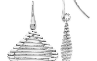 Sterling Silver Rhodium-plated Shepherd Hook Earrings