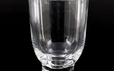 Steuben Art Glass Vase with Swirl Base Design, Late 20th Century