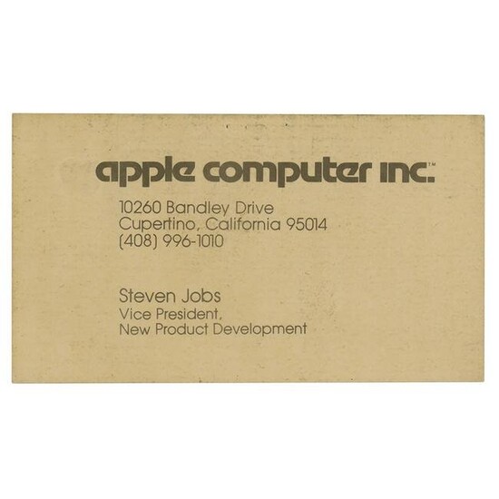 Steve Jobs Apple Business Card (c. 1979)