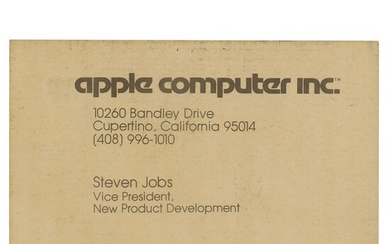 Steve Jobs Apple Business Card (c. 1979)