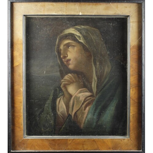 Study of The Virgin Mary in Prayer. Oil on canvas, In a heav...