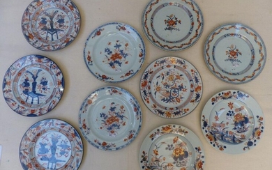 Suite of 10 plates with Imari decoration, China, 18th century....
