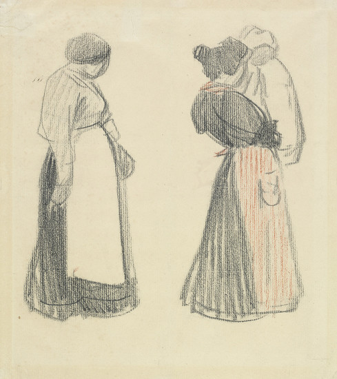 THÉOPHILE-ALEXANDRE STEINLEN (Lausanne 1859-1923 Paris) Studies of Normandy Women. Red and black chalks...