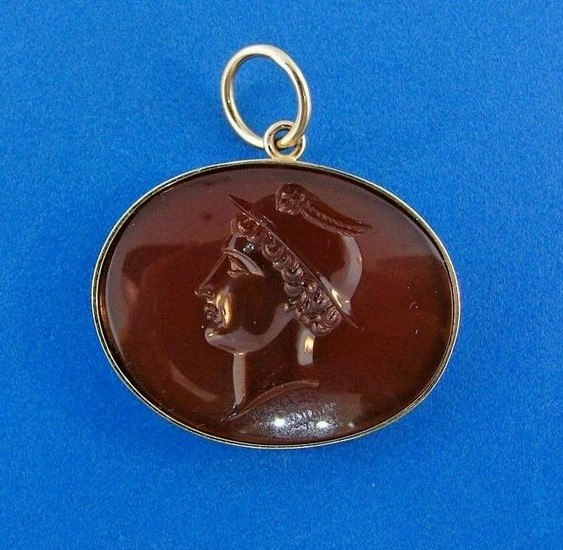TIMELESS 14k Yellow Gold & Carved Carnelian Intaglio