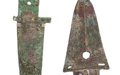 TWO BRONZE BLADES, GE China, late Shang–early Zhou dynasty 21...
