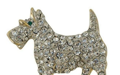 Terrier Dog Jeweled with Austrian Crystals Brooch