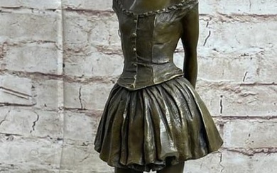 The Little Fourteen Year Old Dancer Inspired Bronze Sculpture After Edgar Degas - 15.5" x 7"