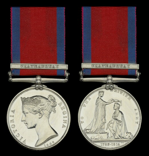 The Military General Service Medal for Chateauguay awarded to Corporal Pierre St...
