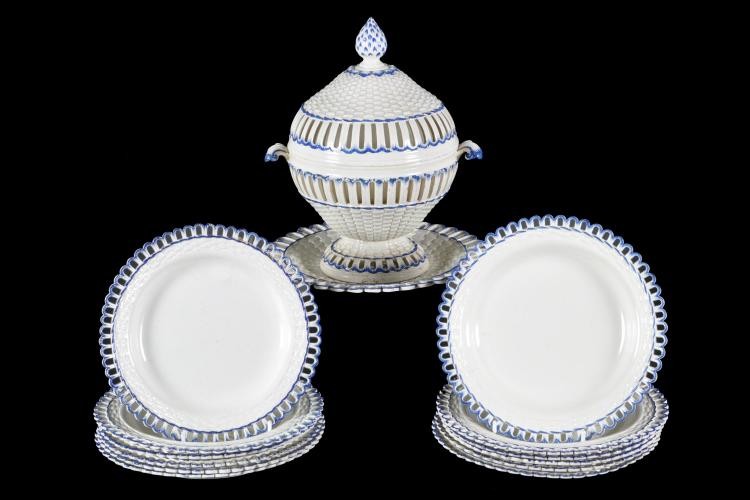 The remnants of a Neale & Co. creamware part dessert service