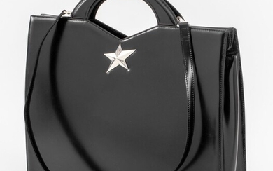 Thierry Mugler Black Leather Briefcase Bag