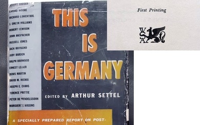 This is Germany, edited by Arthur Settel . First Edition by William Sloane, New York, 1950. Arthur