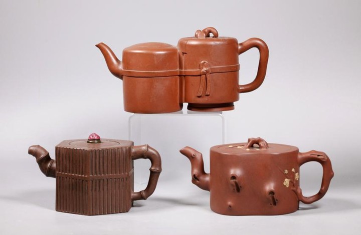 Three Chinese 19/20 Century Yixing Teapots