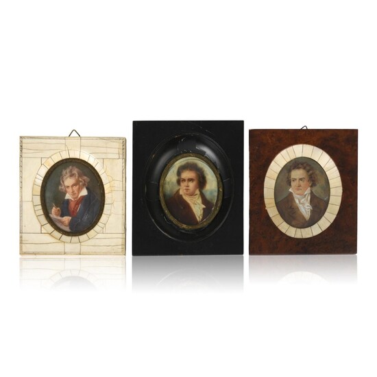 Three Grand Tour Miniature Portraits of Beethoven.