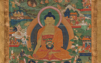 Tibetan Thangka of Shakyamuni Buddha