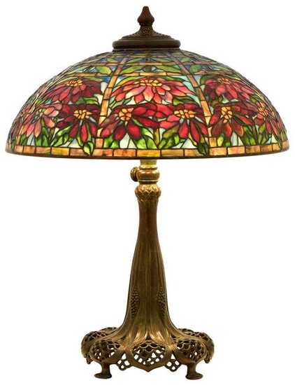 Tiffany Studios Style "Poinsettia" Table Lamp