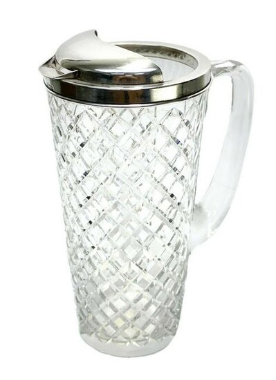 Tiffany & Co. Sterling Silver Cut Glass Pitcher, circa