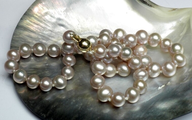 Très beau collier en perles de culture diamètre 10 - 10,5 mm, très beau lustre,...