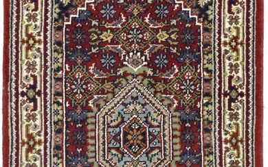 Tribal Floral Style Red Indo-Bidjar 32X54 Oriental Rug Handmade Wool Carpet