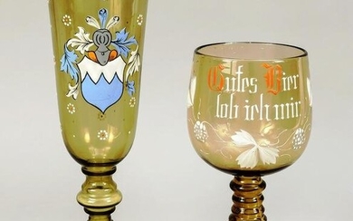 Two historism footed glasses