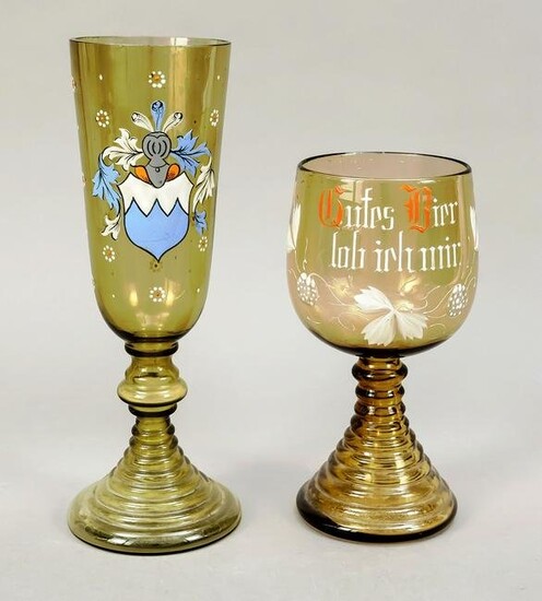 Two historism footed glasses