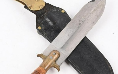 US SPRINGFIELD MODEL 1880 HUNTING KNIFE & SCABBARD