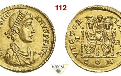 VALENTINIANO II (375-392) Solido (388-392) Treviri D/ Busto diademato, drappeggiato...