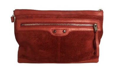 VINTAGE BALENCIAGA RED LEATHER CLASSIC CLIP POUCH