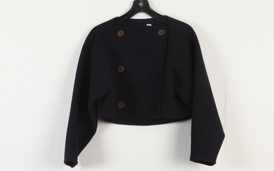VINTAGE CLAIRE DRATCH NAVY BLUE WOOL DOUBLE-BREASTED JACKET. Estimate $40-60...