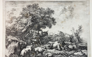 VISSCHER, Jan de (c. 1636-c. 1692). (Shepherd plays the bagpipes...