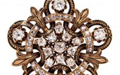 Victorian Gold and Diamond Pendant/Brooch