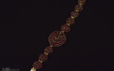 Victorian Vermeil and Gold Clasp Garnet Bracelet
