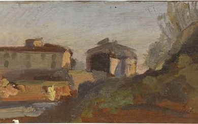 Villaggio messicano con contadini, Pietro Annigoni (Milano, 1910 - Firenze, 1988)
