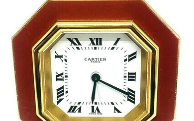 Vintage Cartier Gold Enamel Desk Clock Collectable